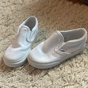 Kids size 9 white slip on vans